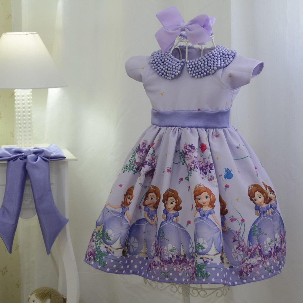 Vestido Infantil Princesa Sofia Lilás na Americanas Empresas