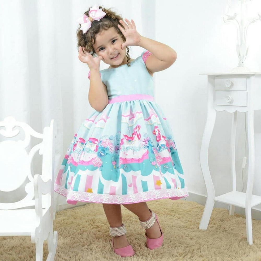 Vestido infantil sale tema unicornio