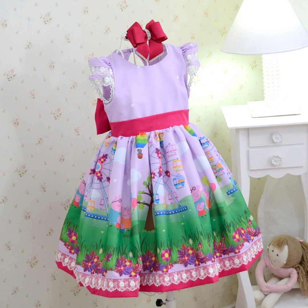 Vestido de festa infantil da 2024 peppa pig