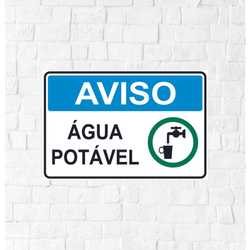 Placa Sinalização Pvc Aviso Água Potável Menor preço em Placa Sinalização Pvc Aviso Água Potável