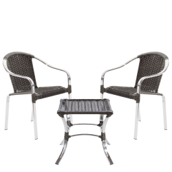 Conjunto Tóquio Alumínio com 2 Cadeiras e Mesa de centro para área Externa, interna, sacada, varanda, edícula e área Gourmet, fibra sintética. Menor preço em Conjunto Tóquio Alumínio com 2 Cadeiras e Mesa de centro para área Externa, interna, sacada, varanda, edícula e área Gourmet, fibra sintética.