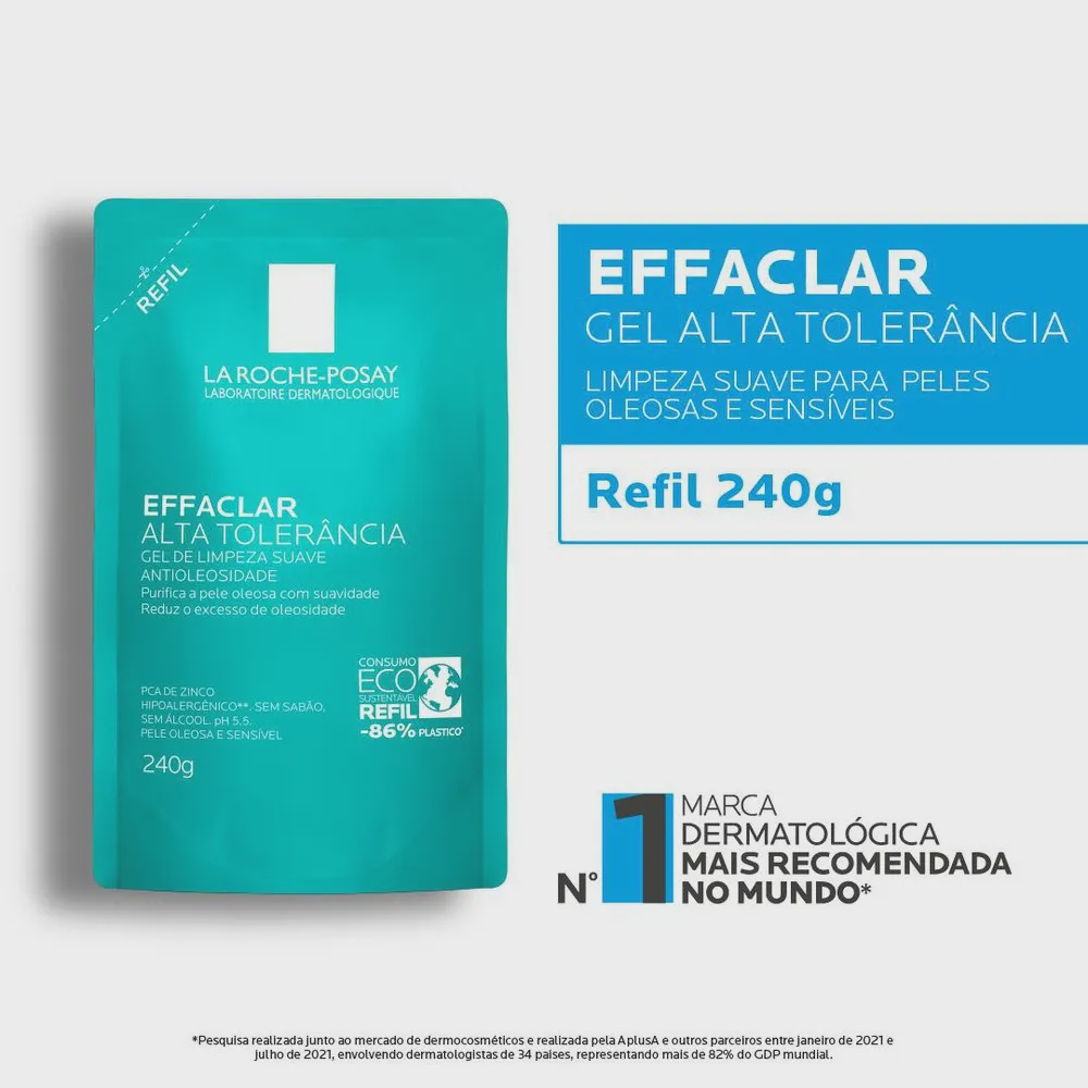 Refil Gel de Limpeza Facial Effaclar Alta Tolerância La Roche-Posay 240g