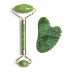 Rolo Massageador Roller Pedra Jade + Placa Gua Sha Massagem Facial Anti Ruga guida pele Rosto Lifting Rolinho Facial para Skin Care é boa?