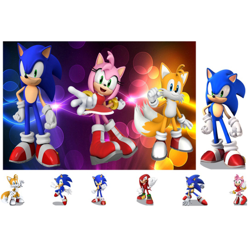 Display Painel de chão para foto Sonic e Tails