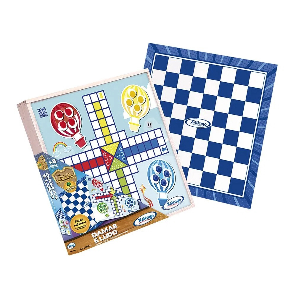 Jogo Dama e Ludo Madeira Xalingo - 6021.0 - Xickos Brinquedos