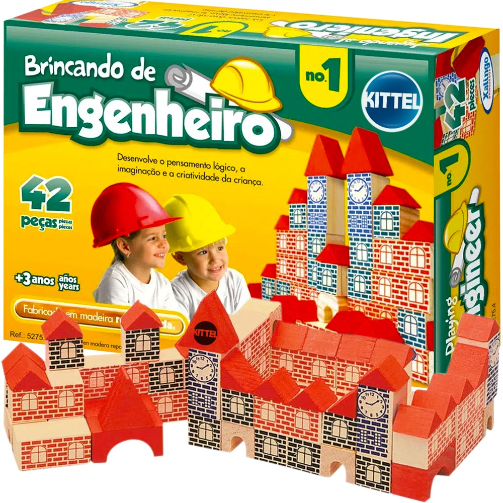 Kit 60 Jogos de Montar Pedagógico Brincando de Engenheiro 73 Peças Xalingo  - 5277.6 em Promoção na Americanas