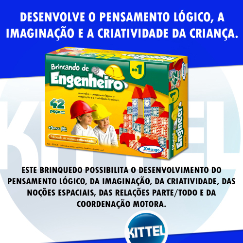 Kit 60 Jogos de Montar Pedagógico Brincando de Engenheiro 73 Peças Xalingo  - 5277.6 em Promoção na Americanas