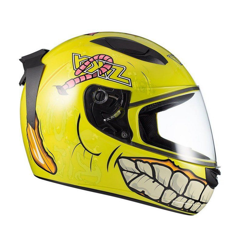 Capacete Fechado Moto Sky Two Zombie Desenhos Dentes Boca