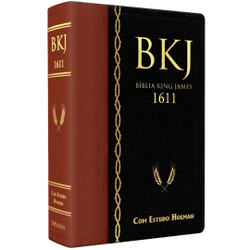 Biblia de Estudo King James 1611 Holman Marrom e Preta Menor preço em Biblia de Estudo King James 1611 Holman Marrom e Preta