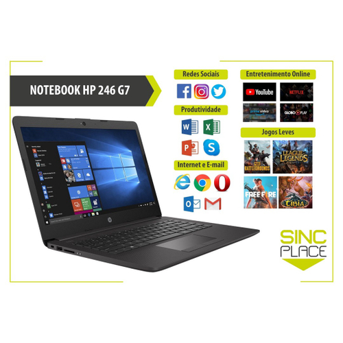 Notebook Hp 246 G7 Core I3 4gb 128gb Ssd 14 Win10 em Promoção Ofertas