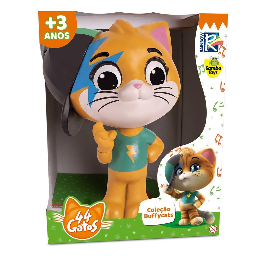 Boneco Gato Almondega Desenho Animado 44 Gatos Em Vinil 30cm em