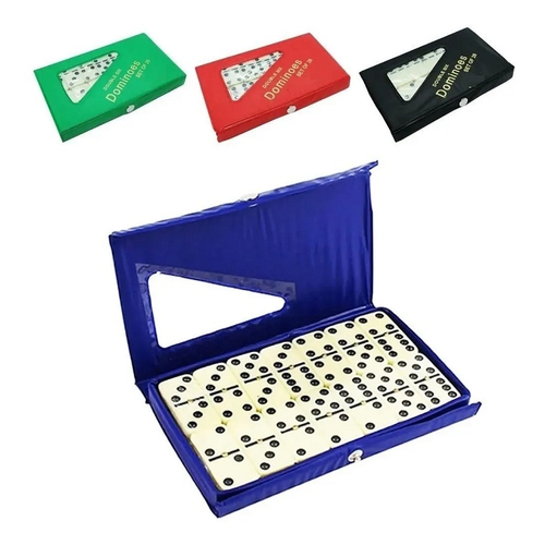 Jogo Domino de Osso Profissional Grande 54x27x12mm Com Estojo 28