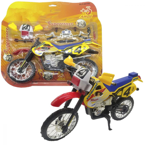 Moto Trilha Infantil Motocross 33 Cm Brinquedo Para Montar