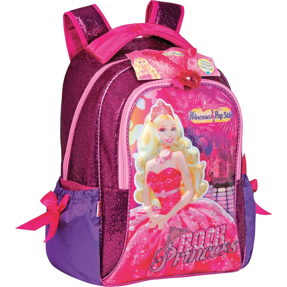 Mochila escolar Barbie A Princesa E A Pop Star Sestini no Shoptime