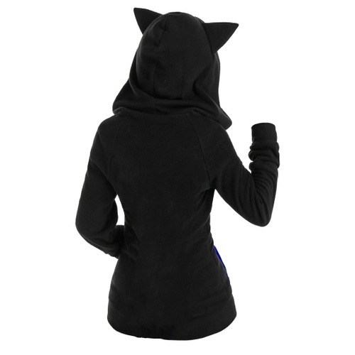 cat moletom com capuz with ears and pouch