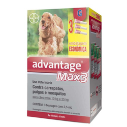 Menor preço em Antipulgas Advantage Max3 Combo G Cães 10 Até 25kg