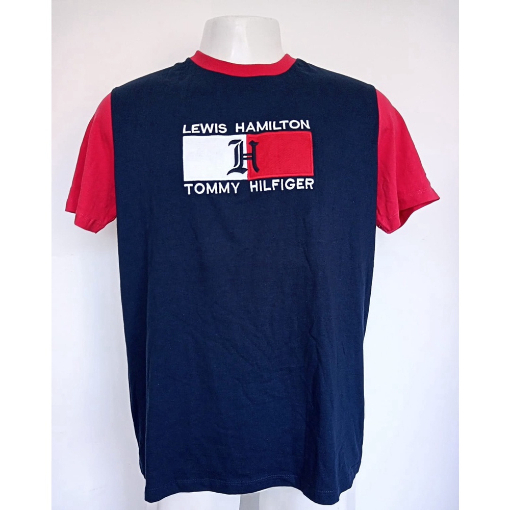Camiseta importada Algodao penteado Peru Bordado Lewis Hamilton Tommy Hilfinger Azul Marinho xxl Tamanho egg em Promocao na Americanas