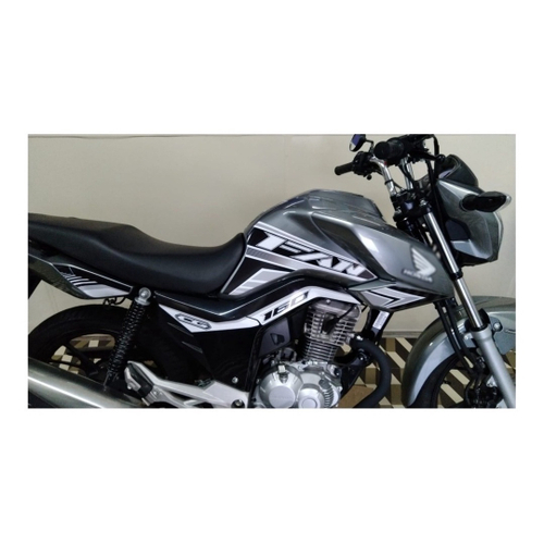 Adesivo Tanque Preto/branco Moto Honda Cg Titan 160 2018/20