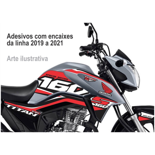 Adesivo Kit Personalizado Vermelho Preto Cg 160 Fan Ano 20