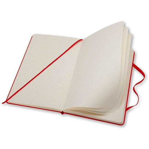 Caderno Clássico Moleskine Grande Quadriculado Vermelho Dura em