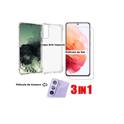 Pelicula de Camera Traseira + Pelicula de Gel + Capa Anti Impacto Transparente Samsung Galaxy S21 Menor preço em Pelicula de Camera Traseira + Pelicula de Gel + Capa Anti Impacto Transparente Samsung Galaxy S21