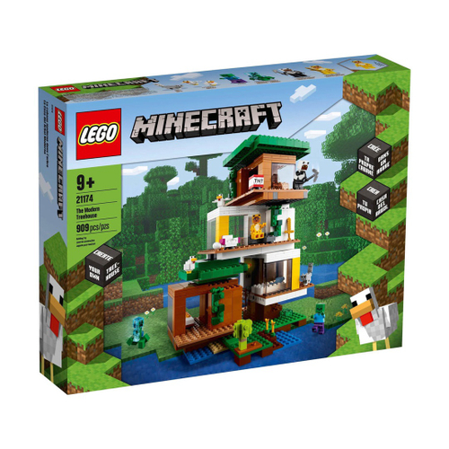 Lego Minecraft - A Casa Da Árvore Moderna 909 Peças - 21174