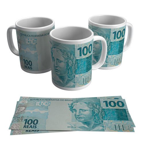 CANECA PERSONALIZADA NOTAS ANTIGAS 100 REAIS