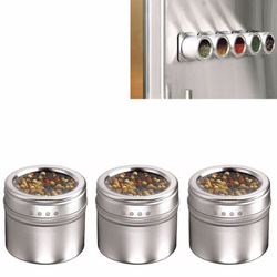 Porta Condimentos e Temperos 6 Potes Magnéticos Em Aço Inox e 1 Menor preço em Porta Condimentos e Temperos 6 Potes Magnéticos Em Aço Inox e 1