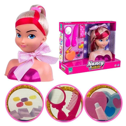 Kit Busto De Boneca Barbie Hair Styling Mais Maquiagem Pupee no Shoptime