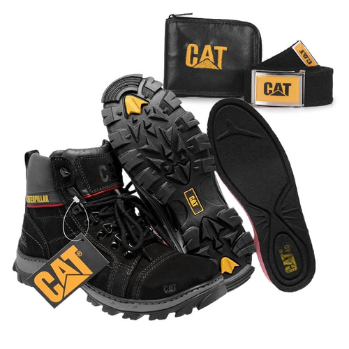 Bota Caterpillar Original Coturno em Couro Legitimo