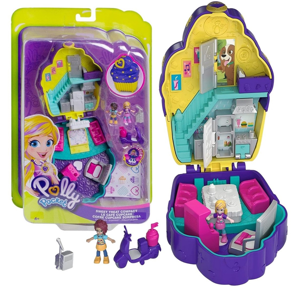 Polly Pocket Playset Mini Mundo Aventura Gato Sushi Mattel