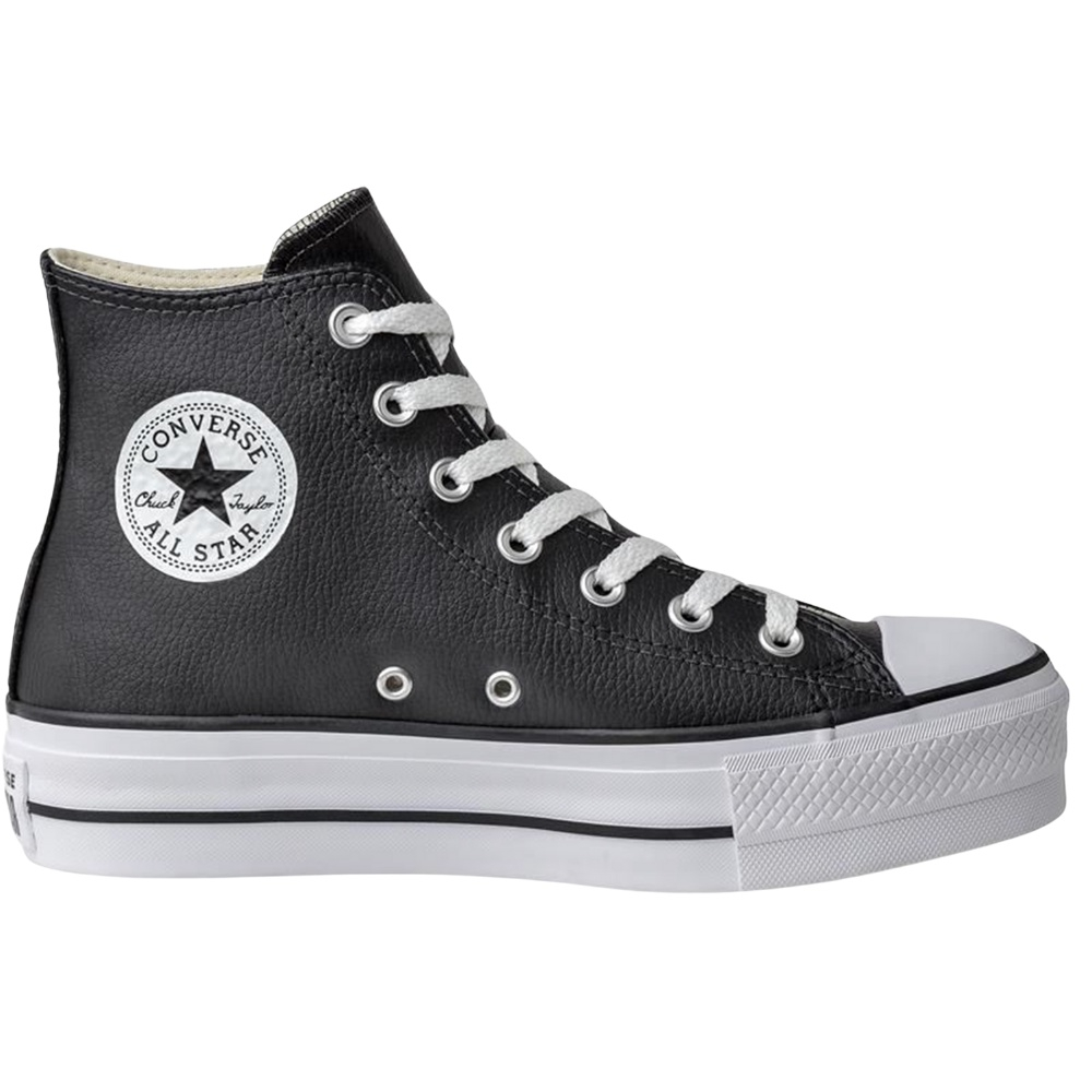 all star plataforma cano alto couro