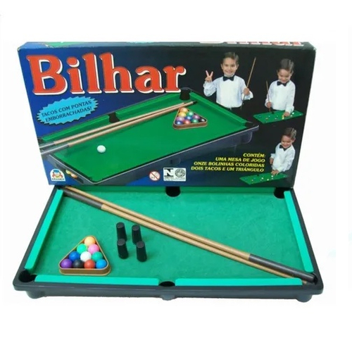 BRINQUEDO SINUCA INFANTIL MESA DE BILHAR JOGO GRANDE 52CM COM PES