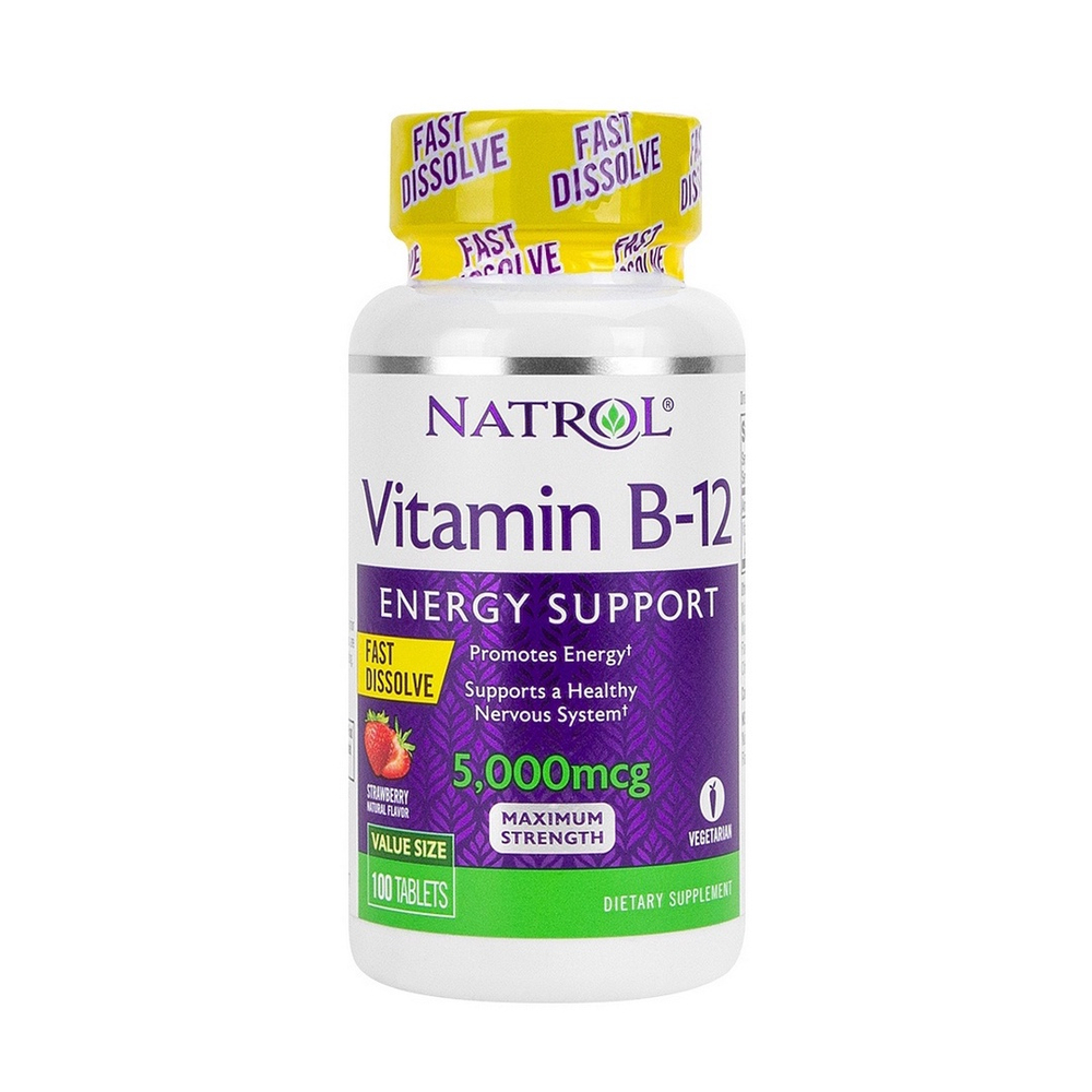 Vitamina B12 ( B-12 ) 5000mcg 100 Tabletes Fast Dissolve Natrol ...