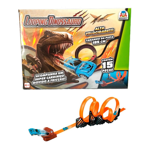 Pista Dino Dinossauro Track Car Infantil Radical Carro 252 peças T