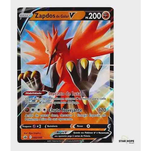 Carta Pokémon Lendário Zapdos De Galar - Céus Em Evolução