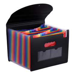 Pasta de arquivo expansível de 24 bolsos com capa Organizador de arquivos em tamanho A4 Organizador de documentos em formato de carta Cor do arco-íris para a escola de escritório e é boa?