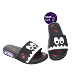 Chinelo Slide Kids Monstrinho Preto de Luz Led Infantil Masculino Meninos