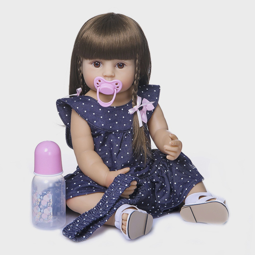 Brastoy Boneca Bebê Reborn Silicone Menino Ou Menina 55cm