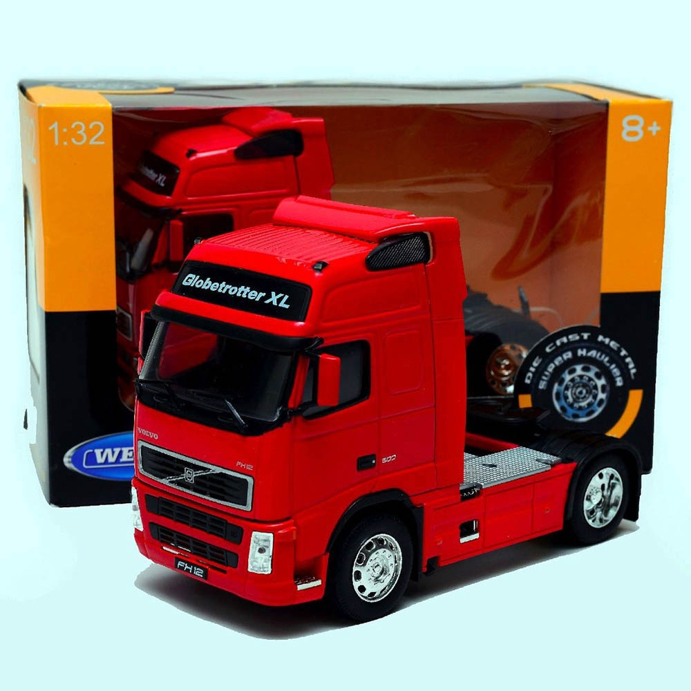 Caminhão Volvo Container Welly 1:64 Vermelho no Shoptime