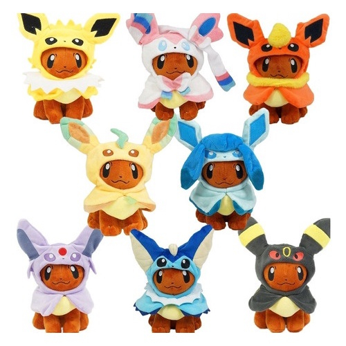 Eevee Cosplay Evoluções Pelúcia Pokémon 20cm Pronta Entrega