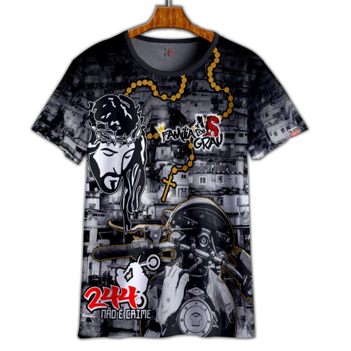 Camisa Grau Quebrada Favela Motos 244 Não É Crime