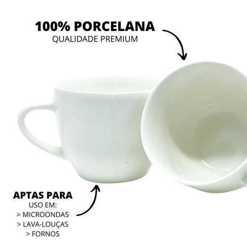 Jogo 6 Xícara Chá Café Branca 170Ml Porcelana na Americanas Empresas