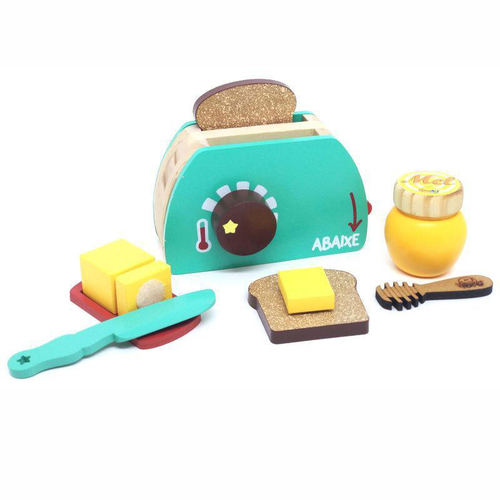 Kit de Comidinha de Brinquedo Infantil Madeira Lanche 10 Pçs