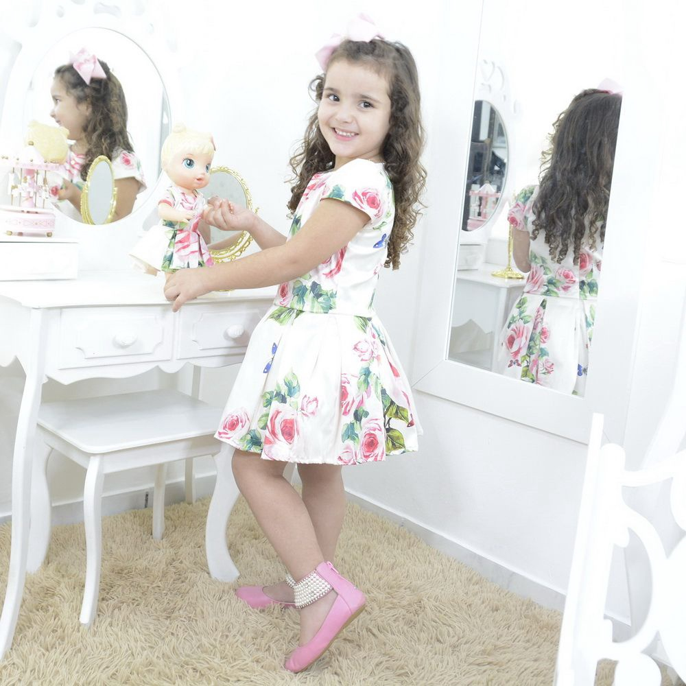 Roupa boneca para baby alive - vestido floral - casinha 4 no Shoptime