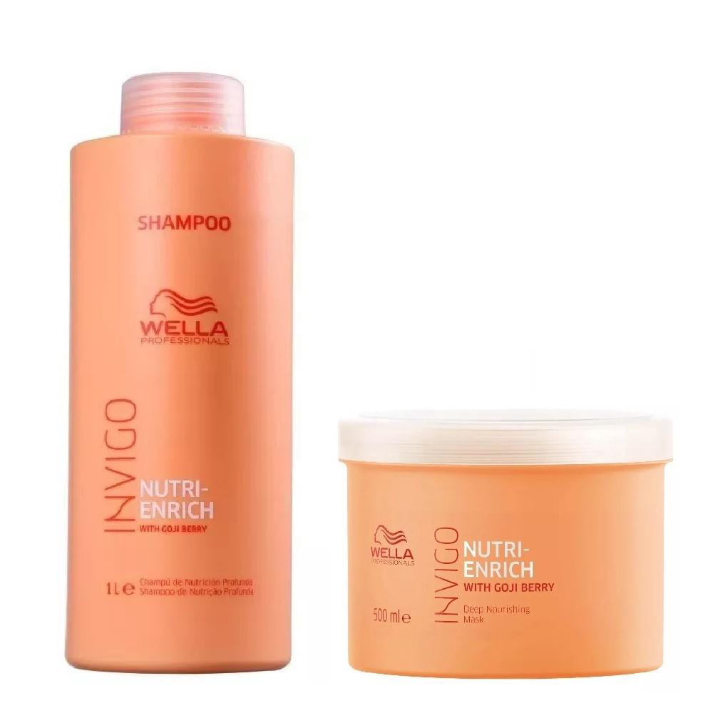 Kit Wella Invigo Nutri Enrich Shampoo Ml M Scara Ml Em