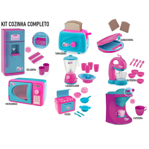 Cozinha Para Meninas com Jogo de Comidas e Acessórios - Big Star Brinquedos  - Cozinha Infantil / de Brinquedo - Magazine Luiza