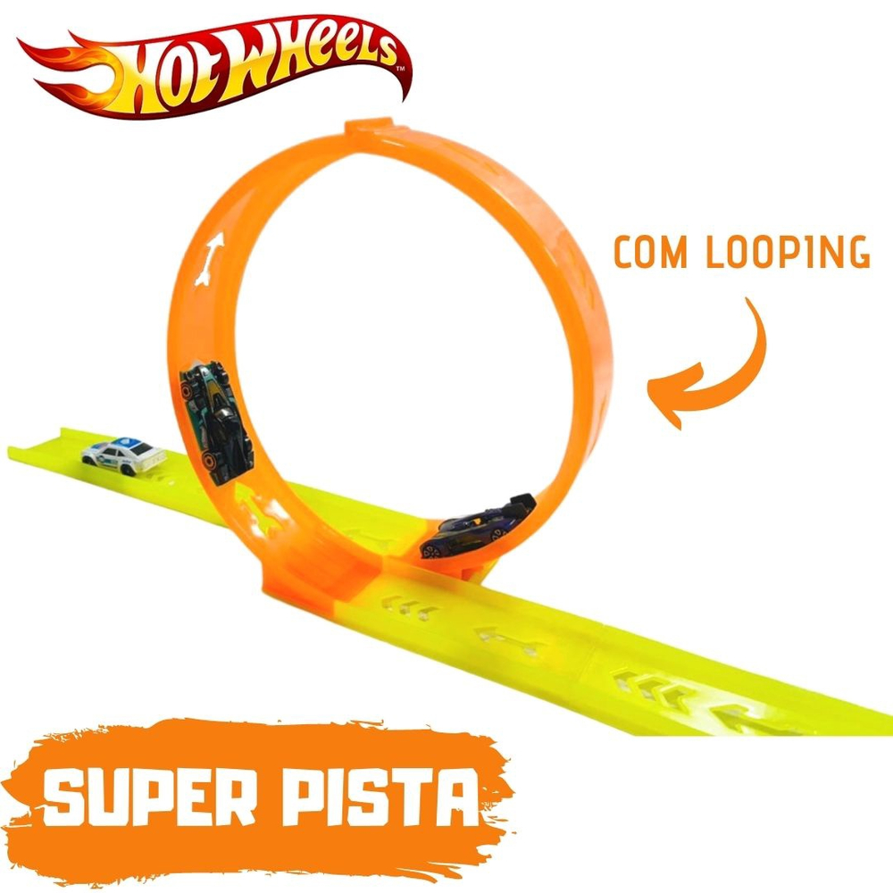 Pista Corrida Carrinho Brinquedo Infantil Looping 360 + 1 Moto Incluso no  Shoptime