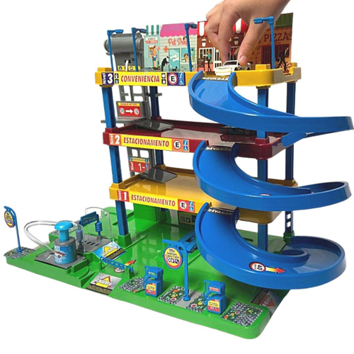 Pista Brinquedo Lava Rápido Carrinho Infantil Posto Garagem MDF Carrinhos