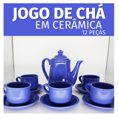 Jogo de xicaras de cha com bule